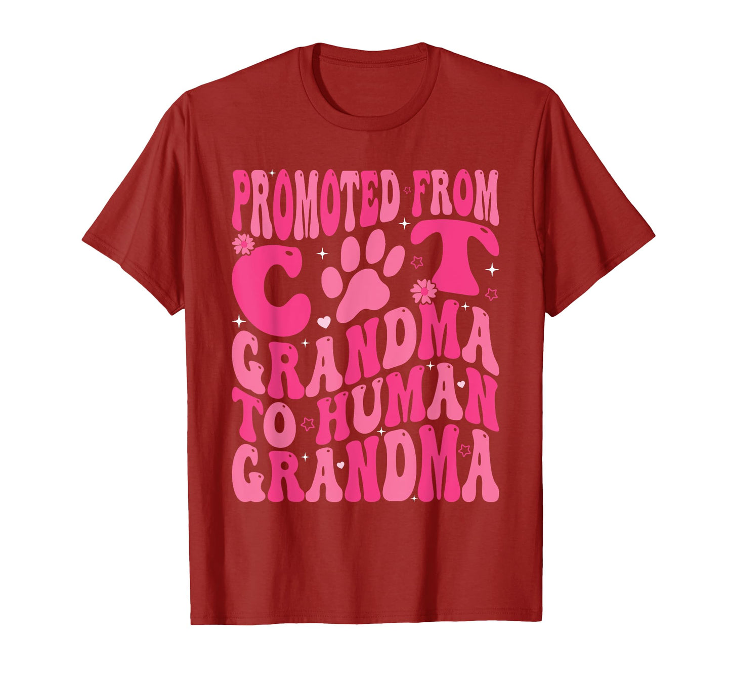 Promoted From Cat Grandma To Human Grandma Mother's Day T-Shirt