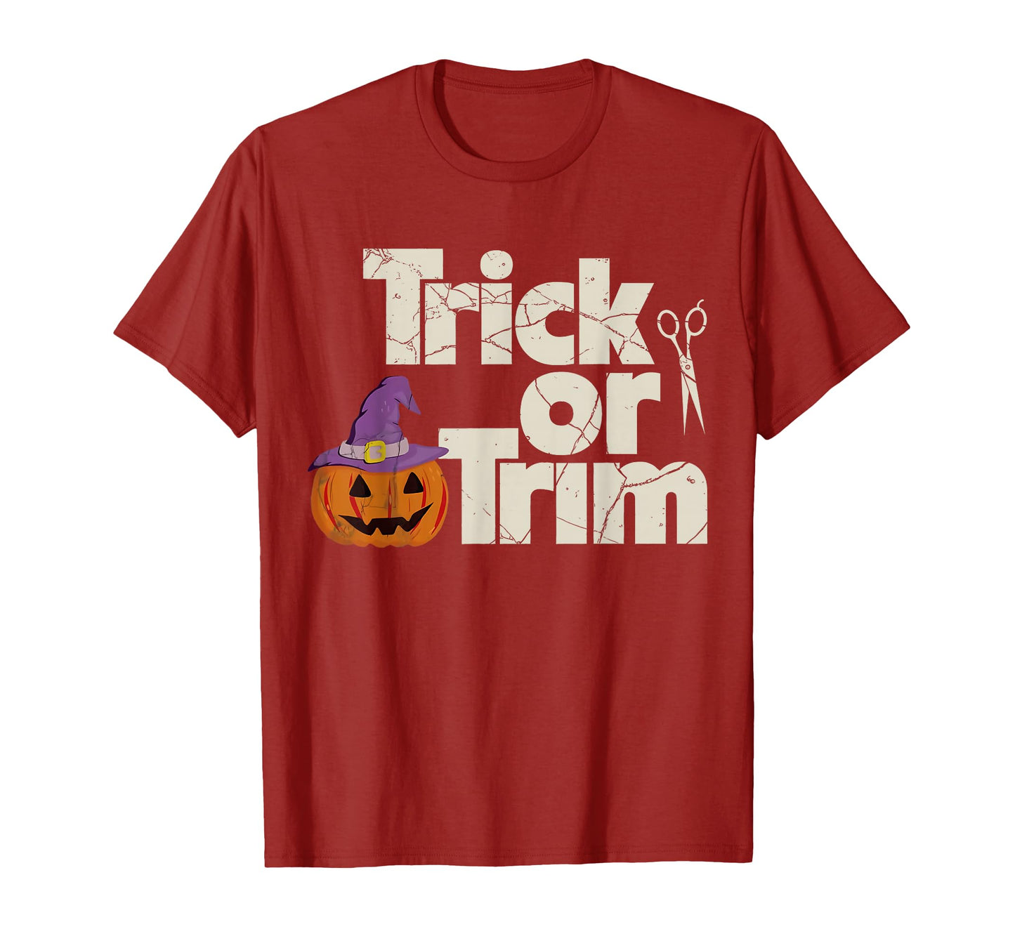 Funny Trick or Trim Hairstylist Halloween Spooky Hairdresser T-Shirt