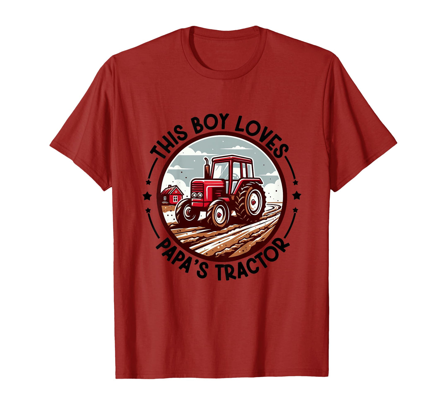 Kids Farm Grandpa's Tractor This Boy Loves Papa's Tractor Farming T-Shirt