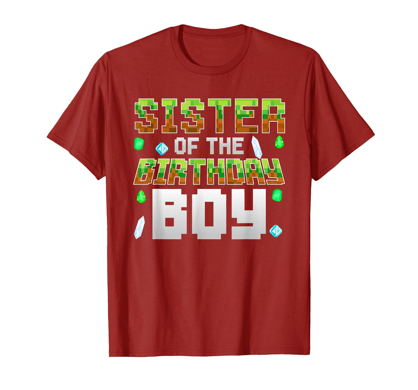 Sister Of The Birthday Boy Birthday Party Gamer Pixel Number T-Shirt