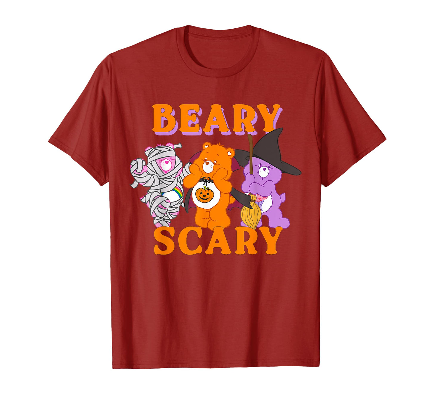 Care Bears Beary Scary Halloween Orange Font T-Shirt