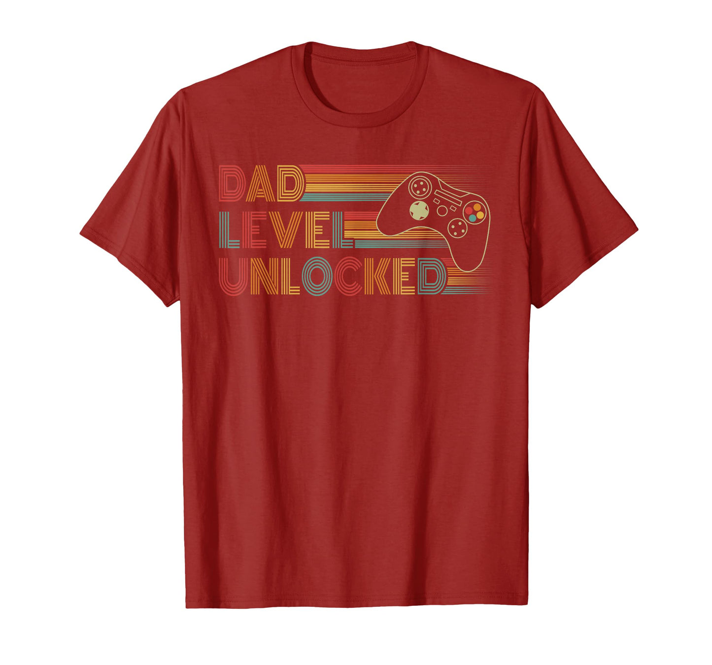 Funny New Dad Shirt Dad Level Unlocked Gaming Gamer Dad Mens T-Shirt