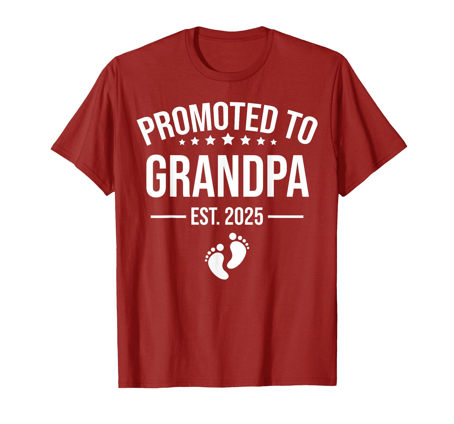 Birth Gift Co. Funny 1st Time Grandpa 2025 T-Shirt - Black, Small, Short Sleeve, Unisex Adult, Cotton 60% Polyester 40%, Novelty T-Shirt