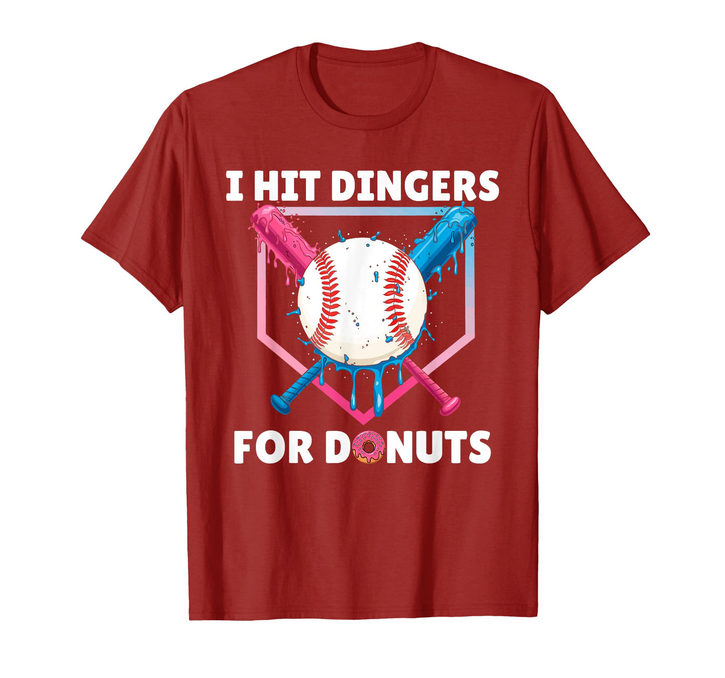 Baseball I Hit Dingers For Donuts Funny Donuts And Dingers T-Shirt