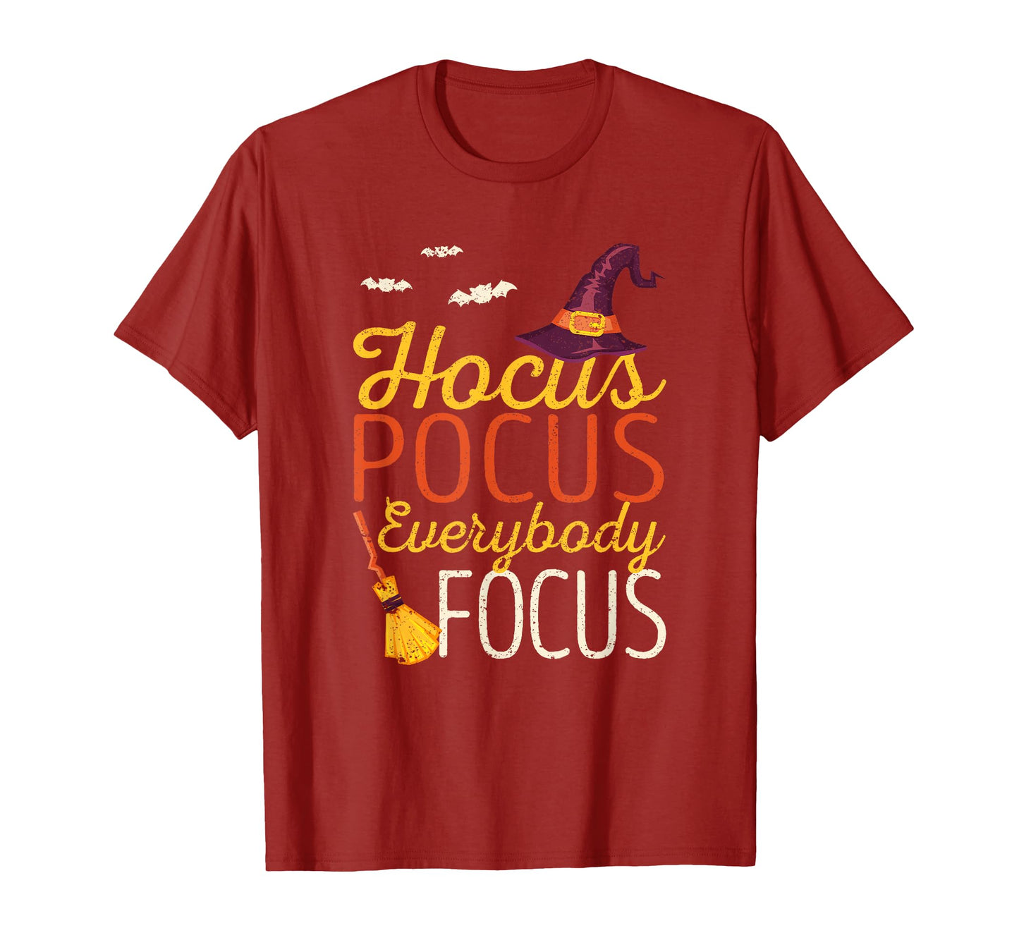 Hocus Pocus Everybody Focus Funny Halloween Teacher Witch T-Shirt for Men Women Kids