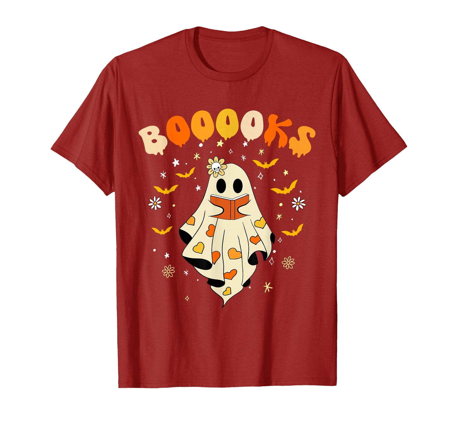 Cute Boooks Ghost Read More Books Funny Teacher Halloween T-Shirt