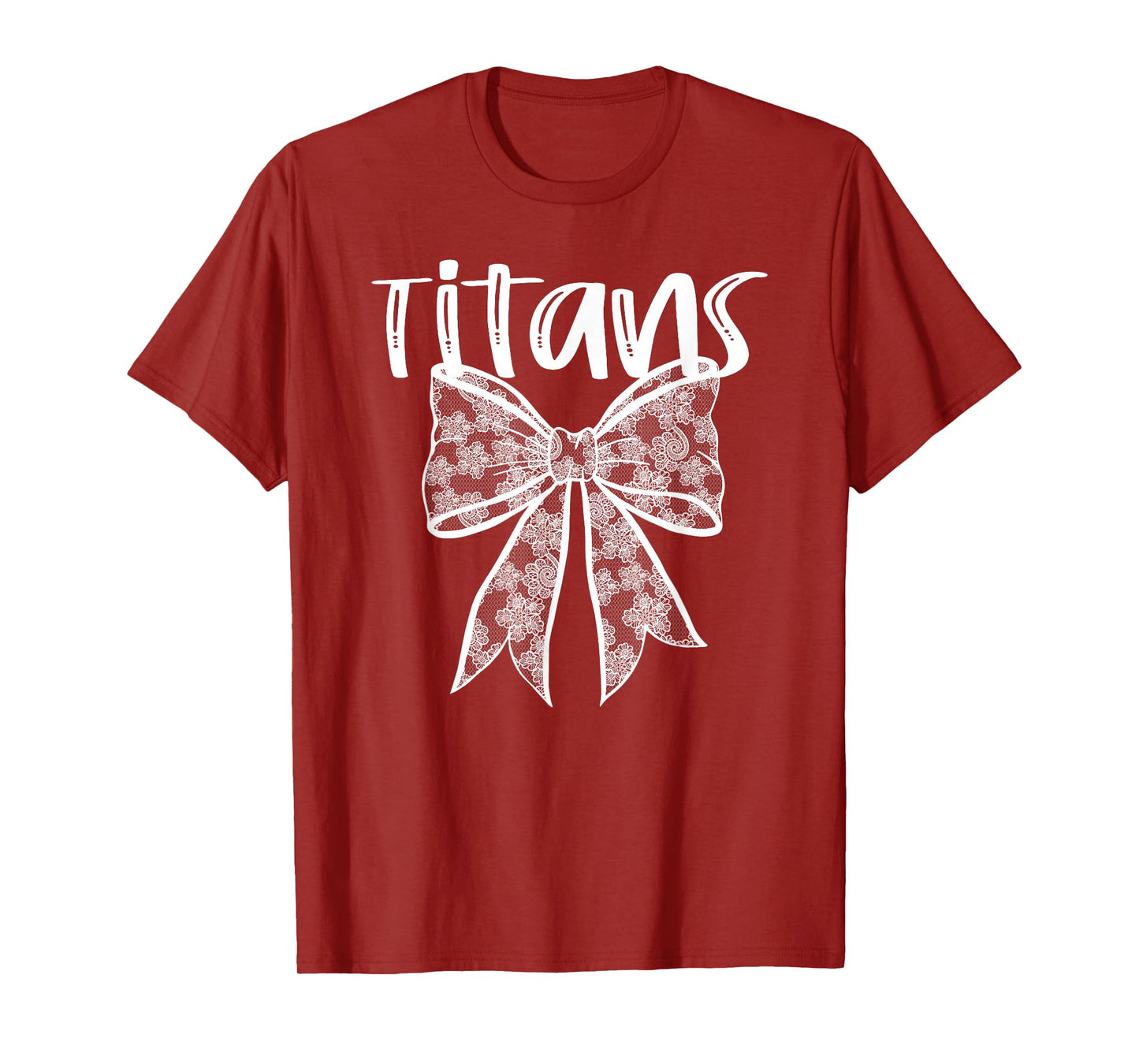 Titans Coquette Aesthetic Girly Team Mascot Lace Bow Preppy T-Shirt