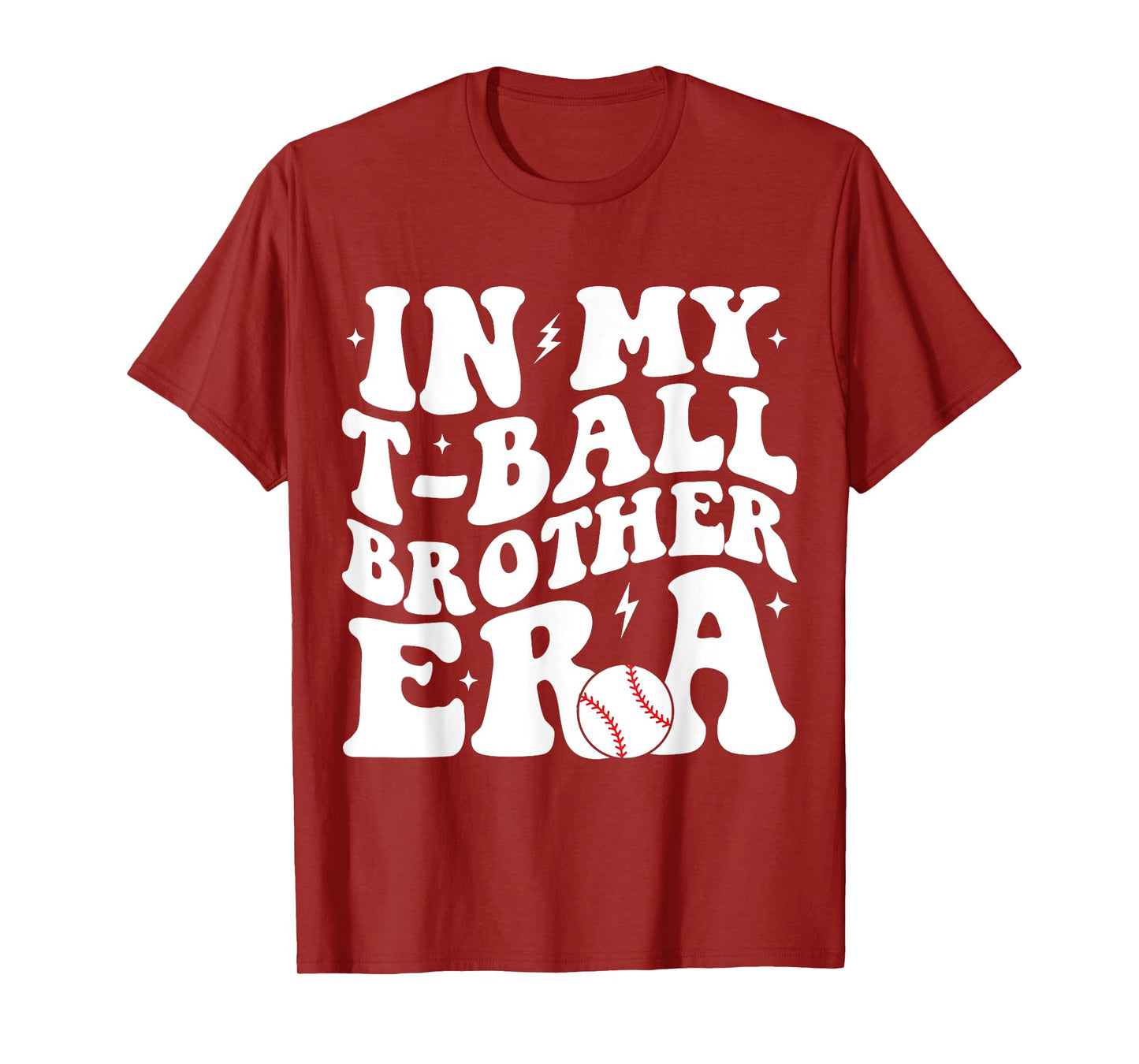 In My T-Ball Brother Era Groovy Funny Tee-Ball Brother T-Shirt