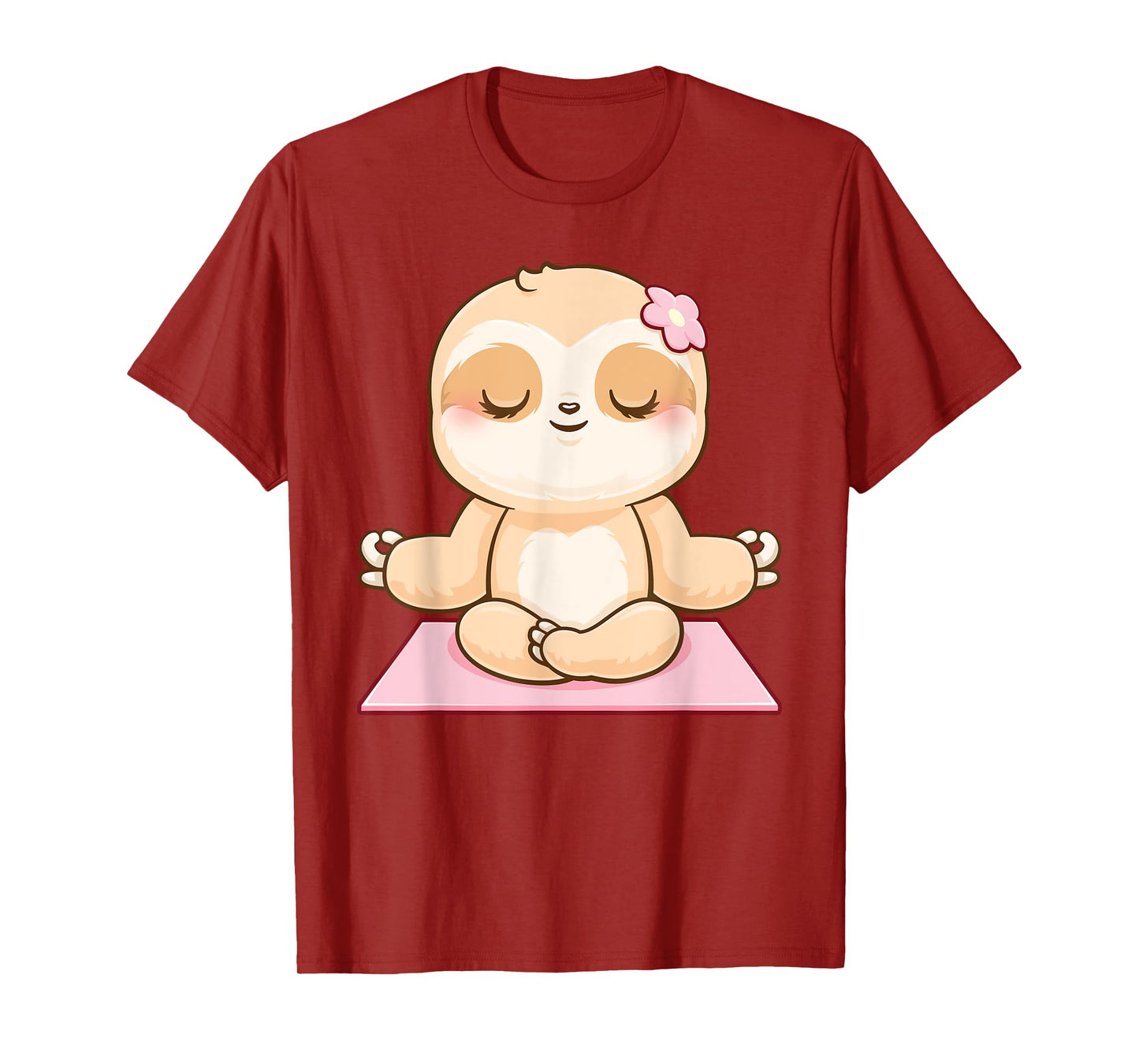 Girls Yoga Meditating Cute Fitness Meditation Sloth T-Shirt