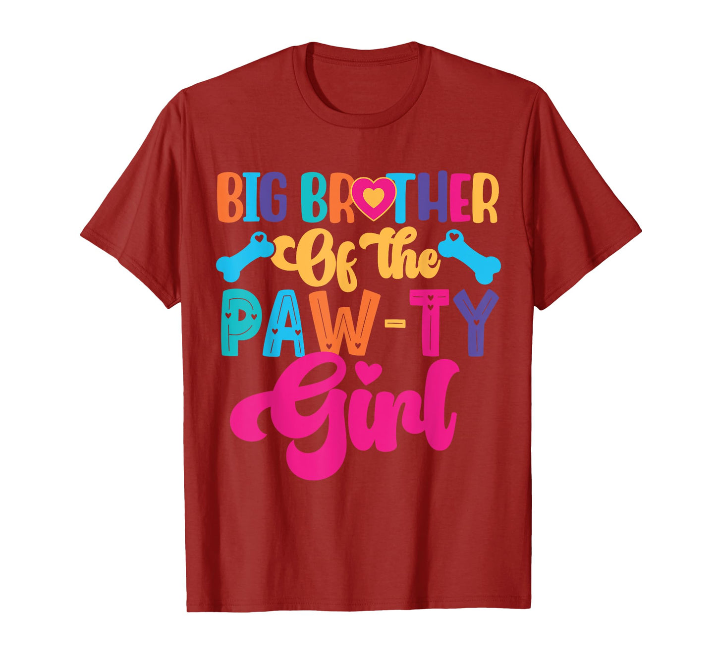 Big Brother Of The Birthday Girl Dog Paw Family Matching T-Shirt