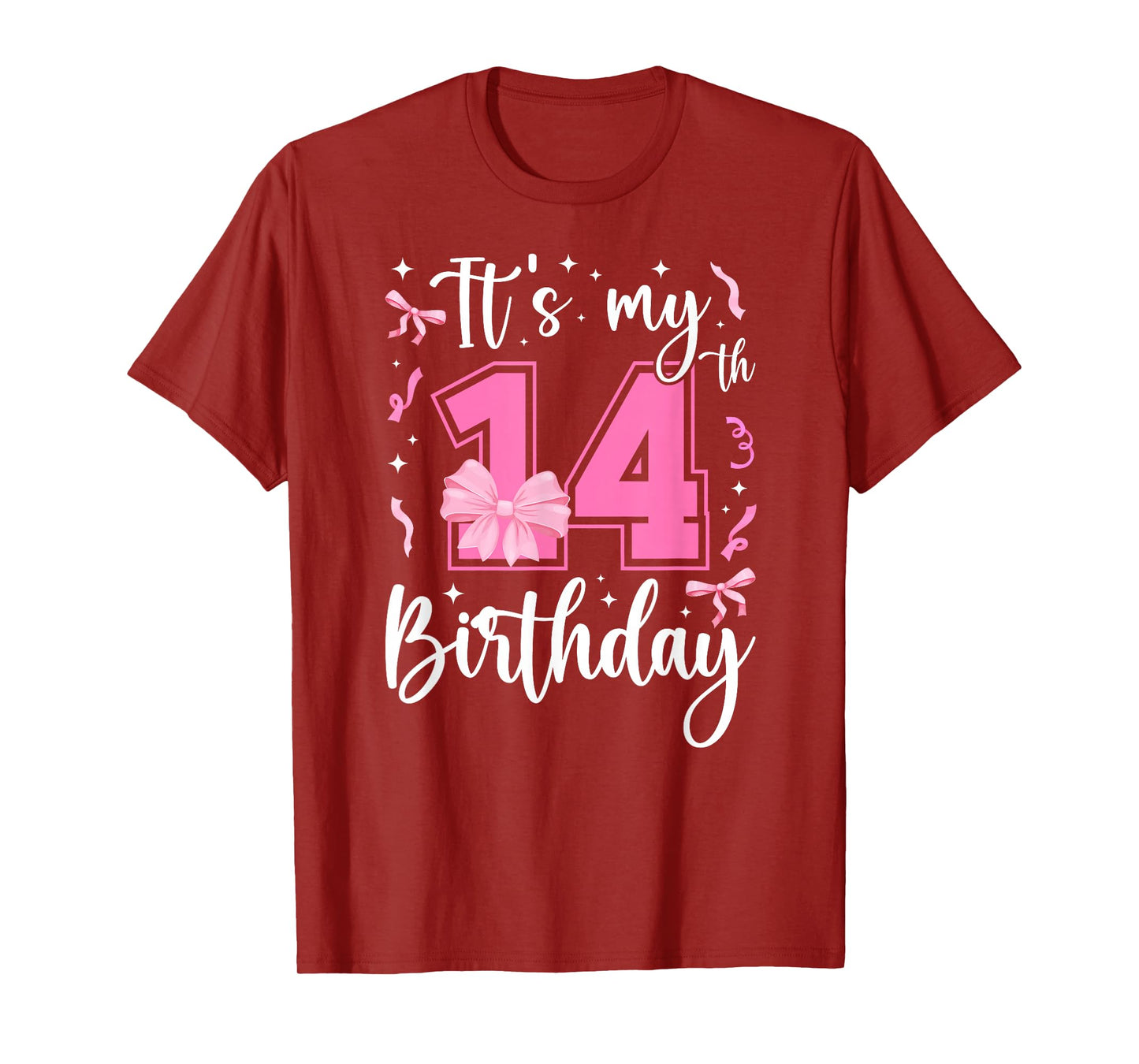 14th Coquette Themed Birthday Fourteen Year Old Girl Bow T-Shirt
