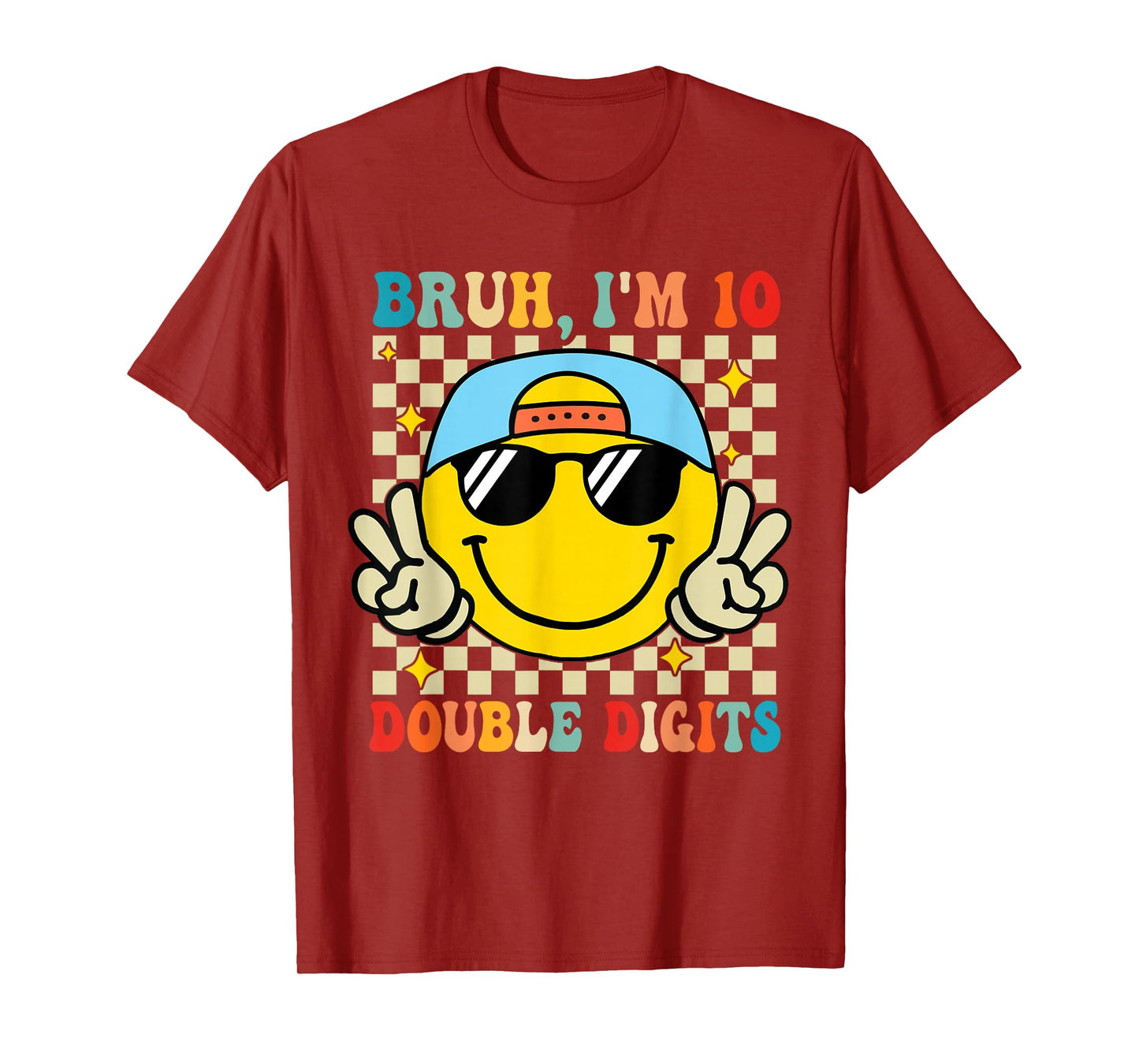 10 Years Old Birthday Bruh I'm Double Digits 10th Birthday T-Shirt