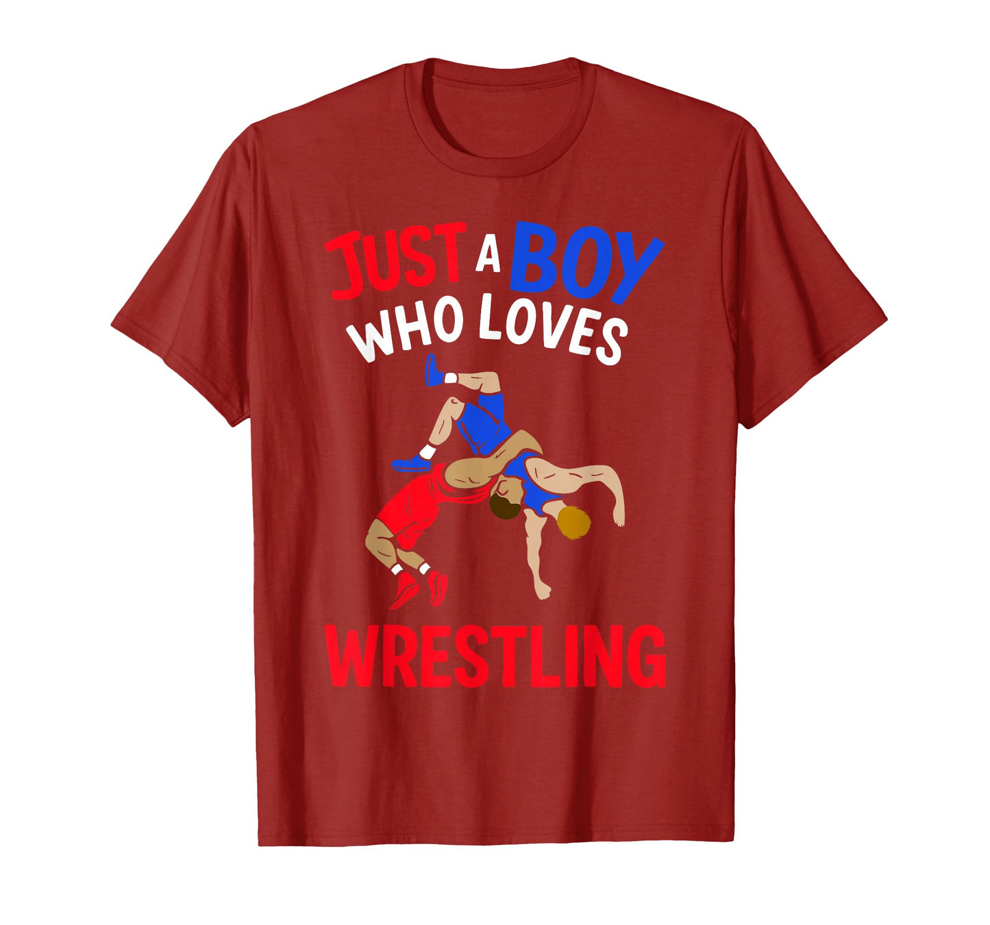 Just A Boy Who Loves Wrestling Funny Boys & Kids Wrestler T-Shirt