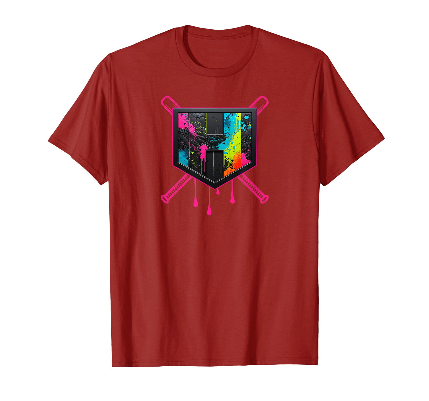 Hit Streak Softball Pink Splatter Drip Streak - Colorado T-Shirt
