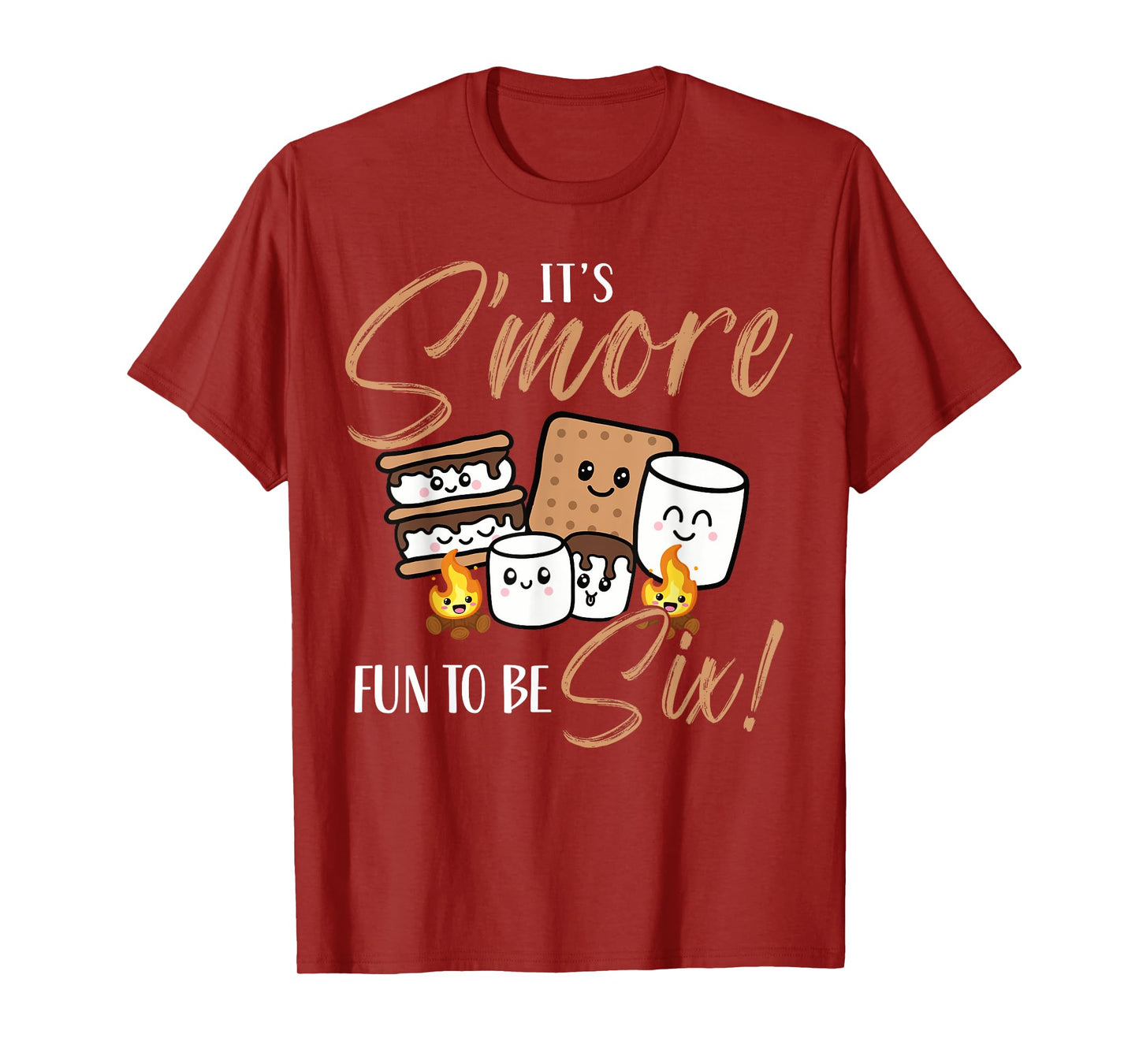 Birthday Campfire Marshmallow It's S'more Fun To Be Six 6th T-Shirt