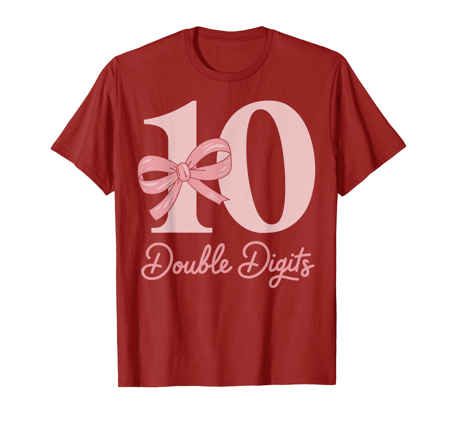 10 Double Digits 10th Birthday Girl Coquette 10 Year Old T-Shirt