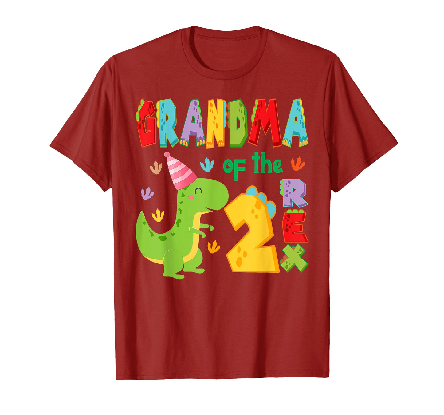 Grandma of The Two Rex 2Nd Birthday Boy Dinosaur T-Rex T-Shirt
