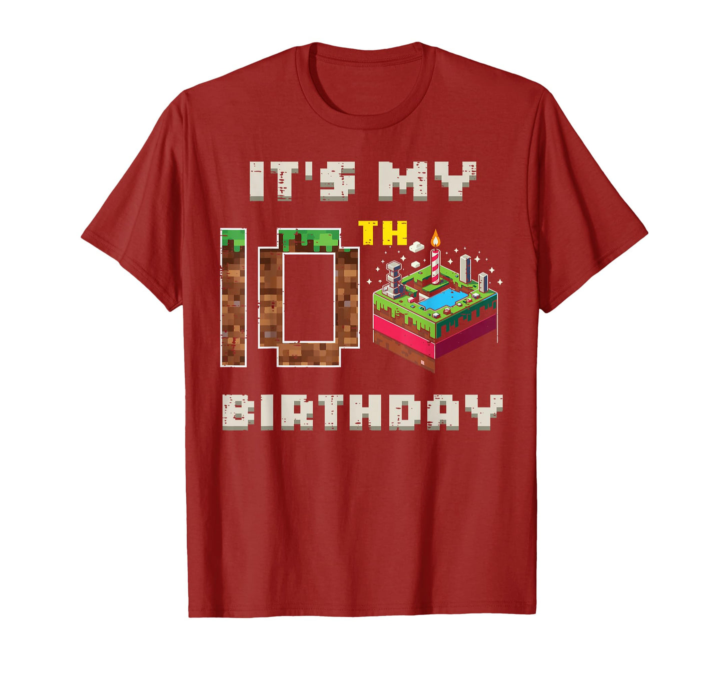 My 10th Birthday Pixel Game 10 Cake Gamer Boys Kid Youth T-Shirt
