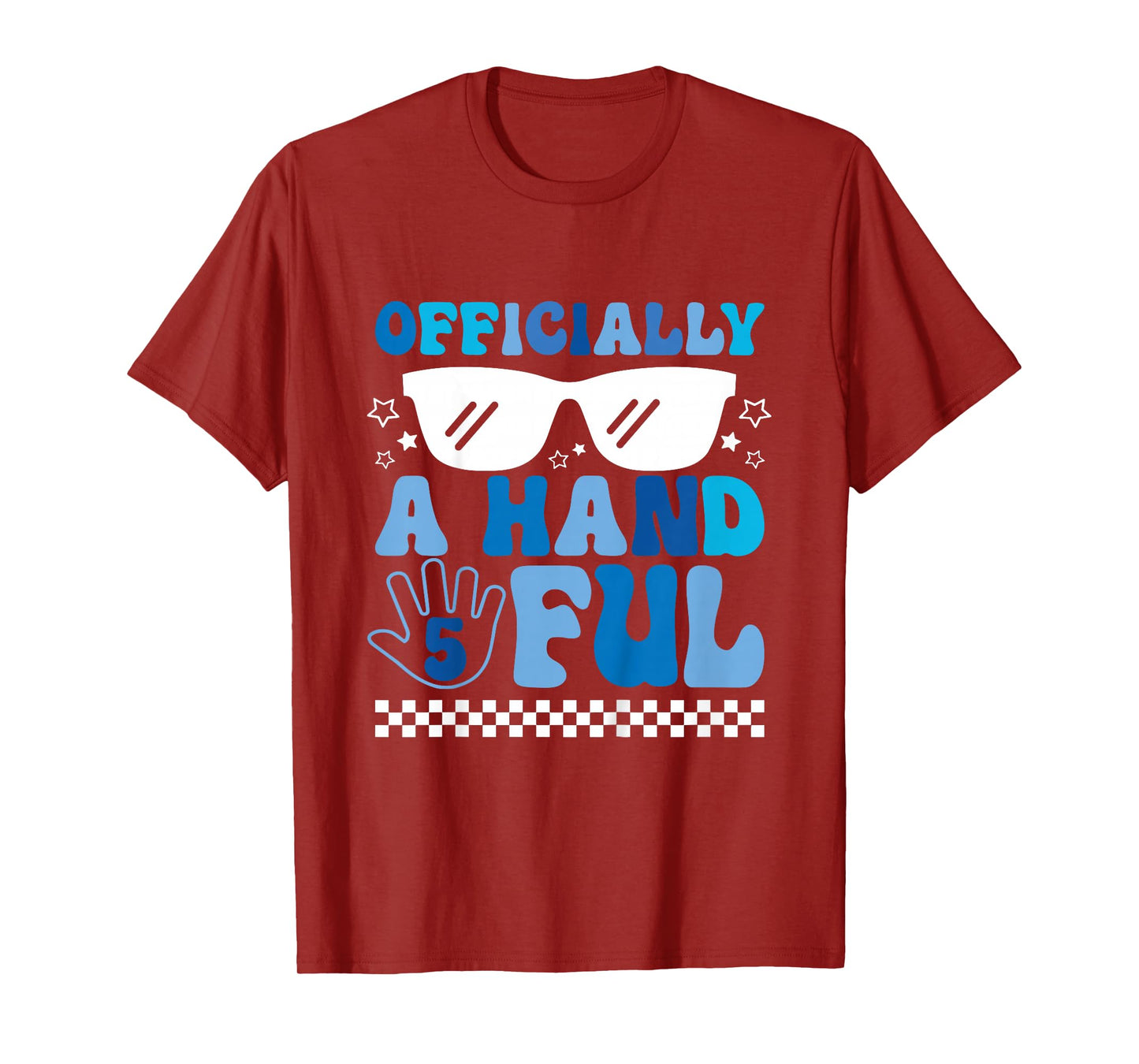Kids Kids I'm Officially a Handful 5th Birthday Party Funny Boy T-Shirt