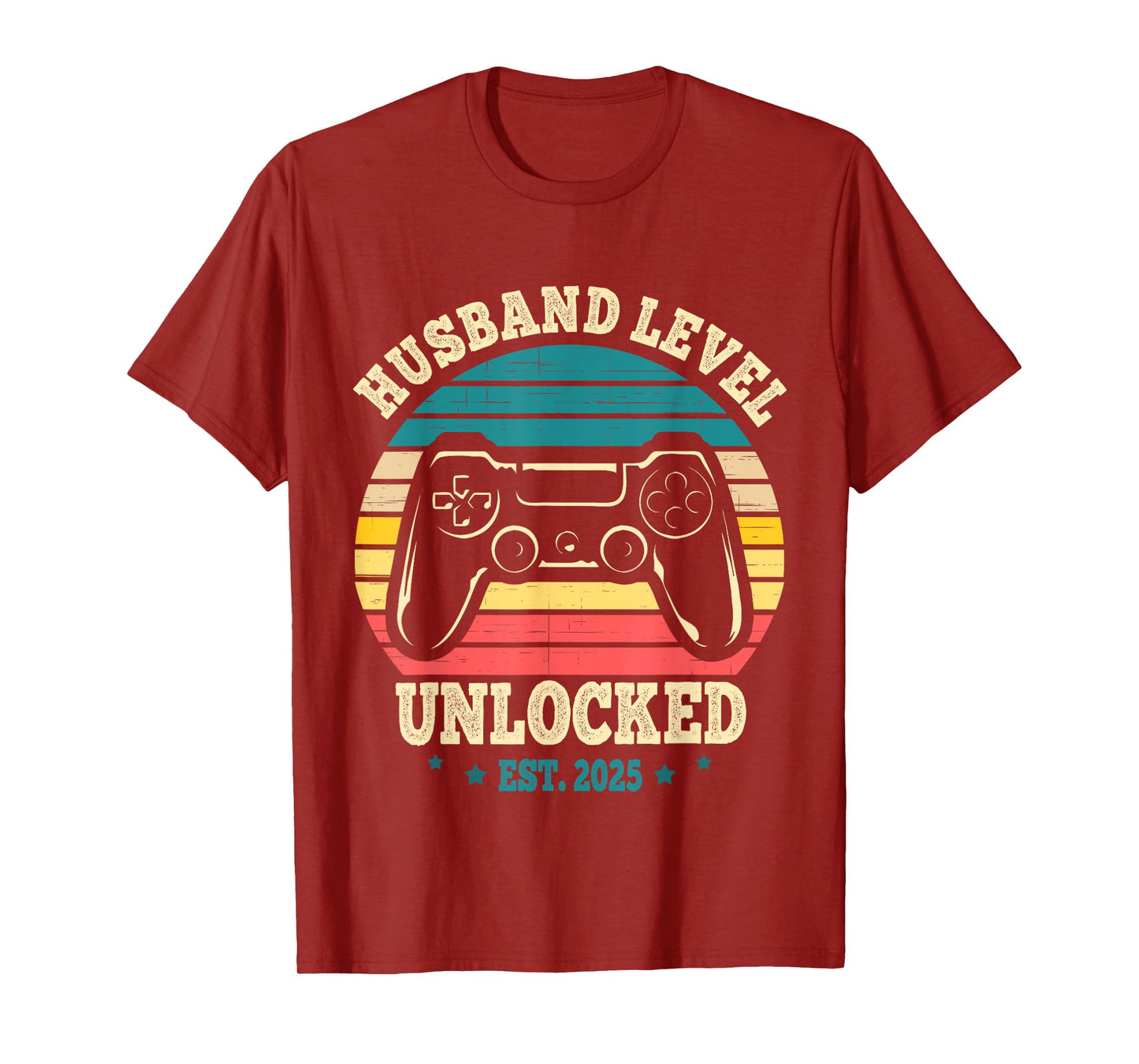 Just Married Gamer Leveled Up To Husband Level Unlocked 2025 T-Shirt