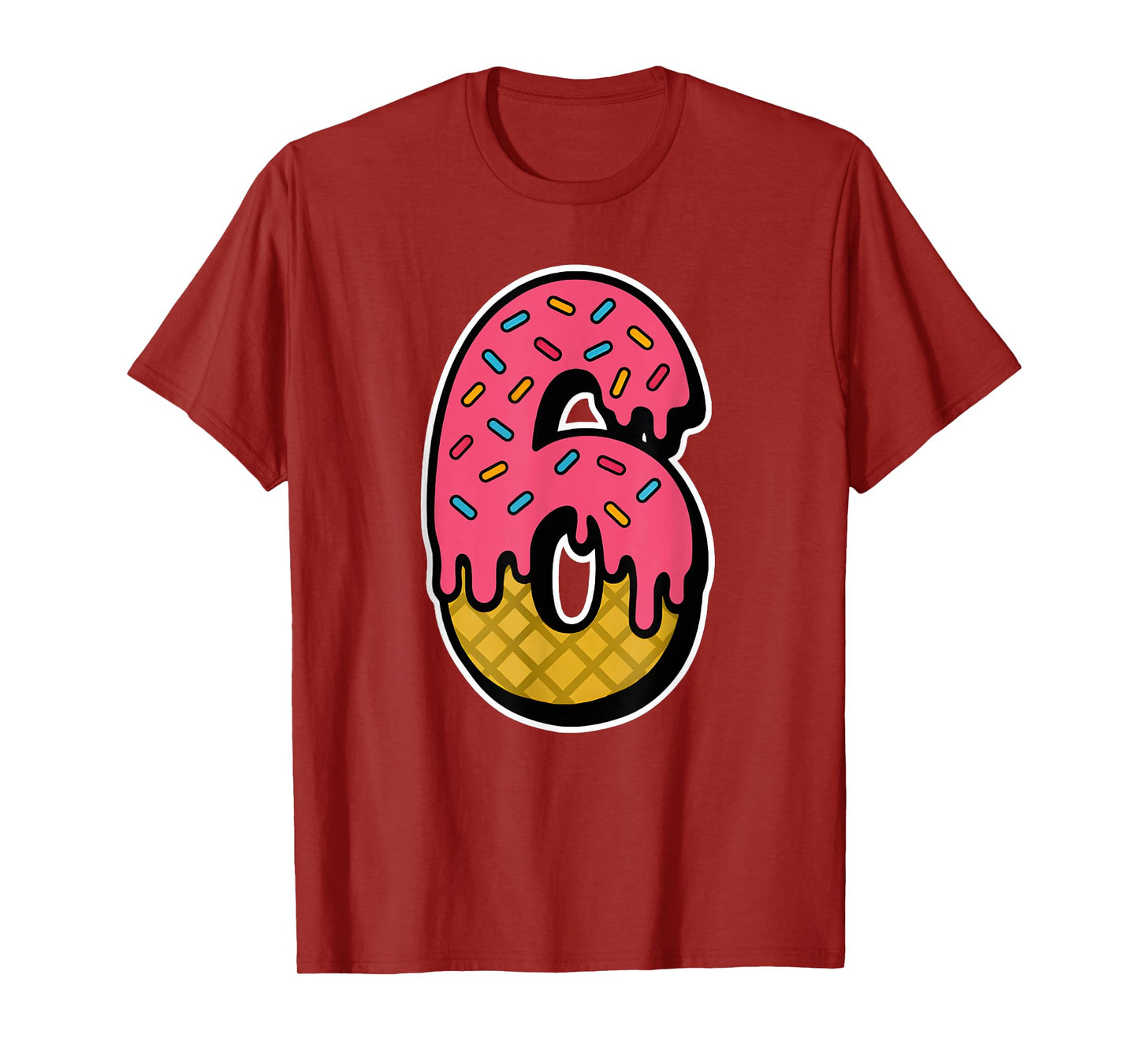 Number 6 Bold Six Seven Ice Cream Drip Funny Couple Friend T-Shirt