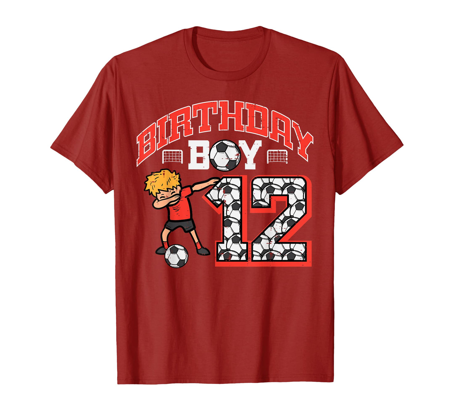 Birthday Boy 12 Soccer Dab 12th Year Old Bday Sport Boys Kid T-Shirt