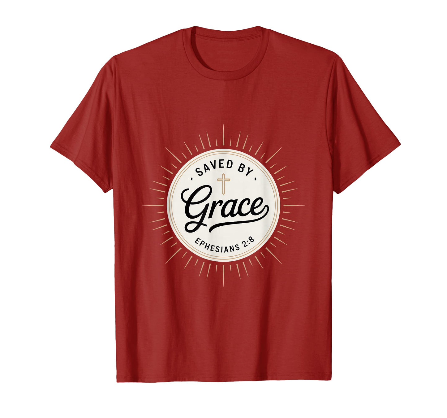 Saved by Grace Ephesians 2 8 Christian Scripture T-Shirt