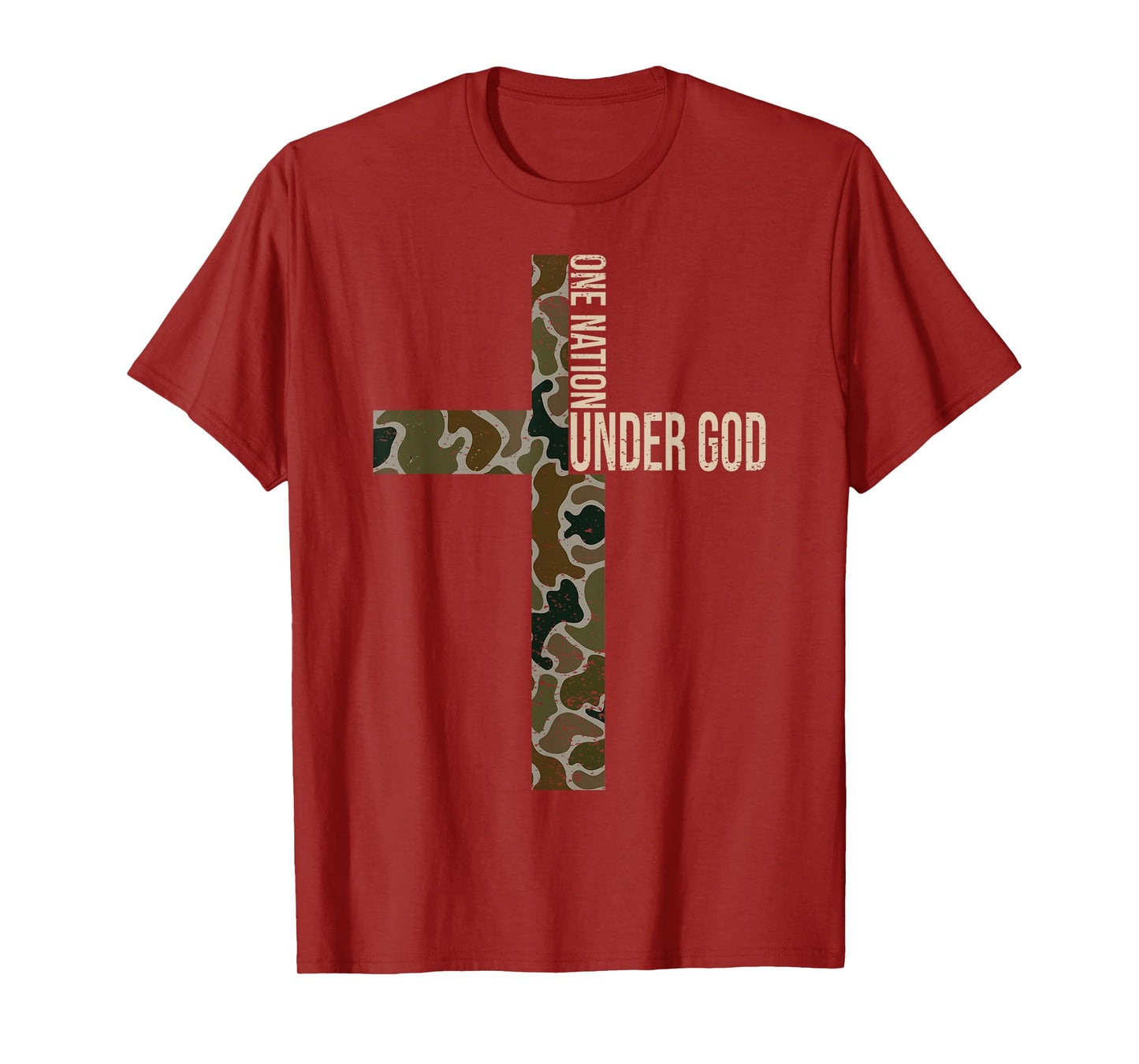 Jesus Camo One Nation Under God Christian Cross God Faith T-Shirt