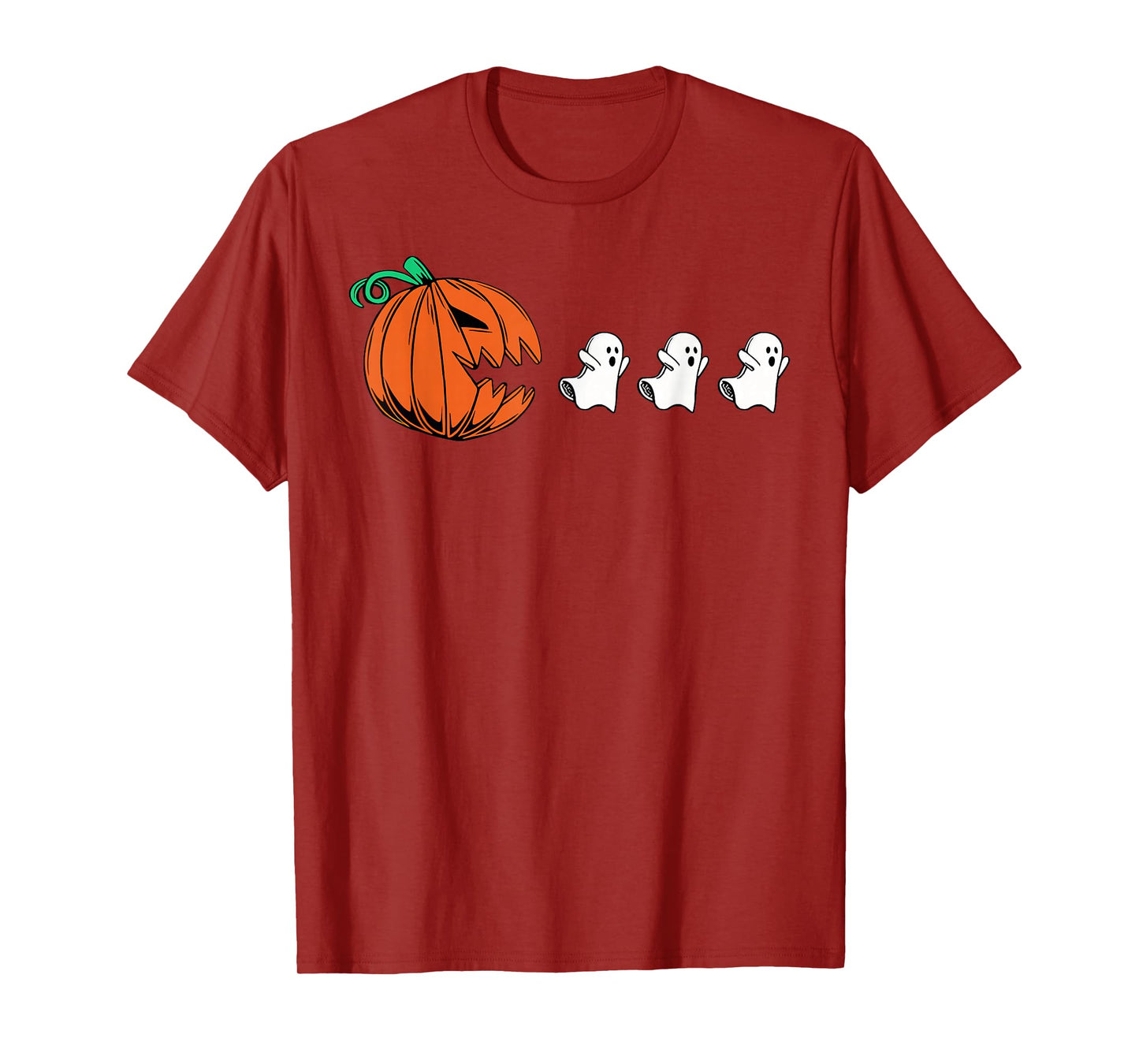 Funny Gamer Gaming Pumpkin Eating Ghost Halloween Costume T-Shirt