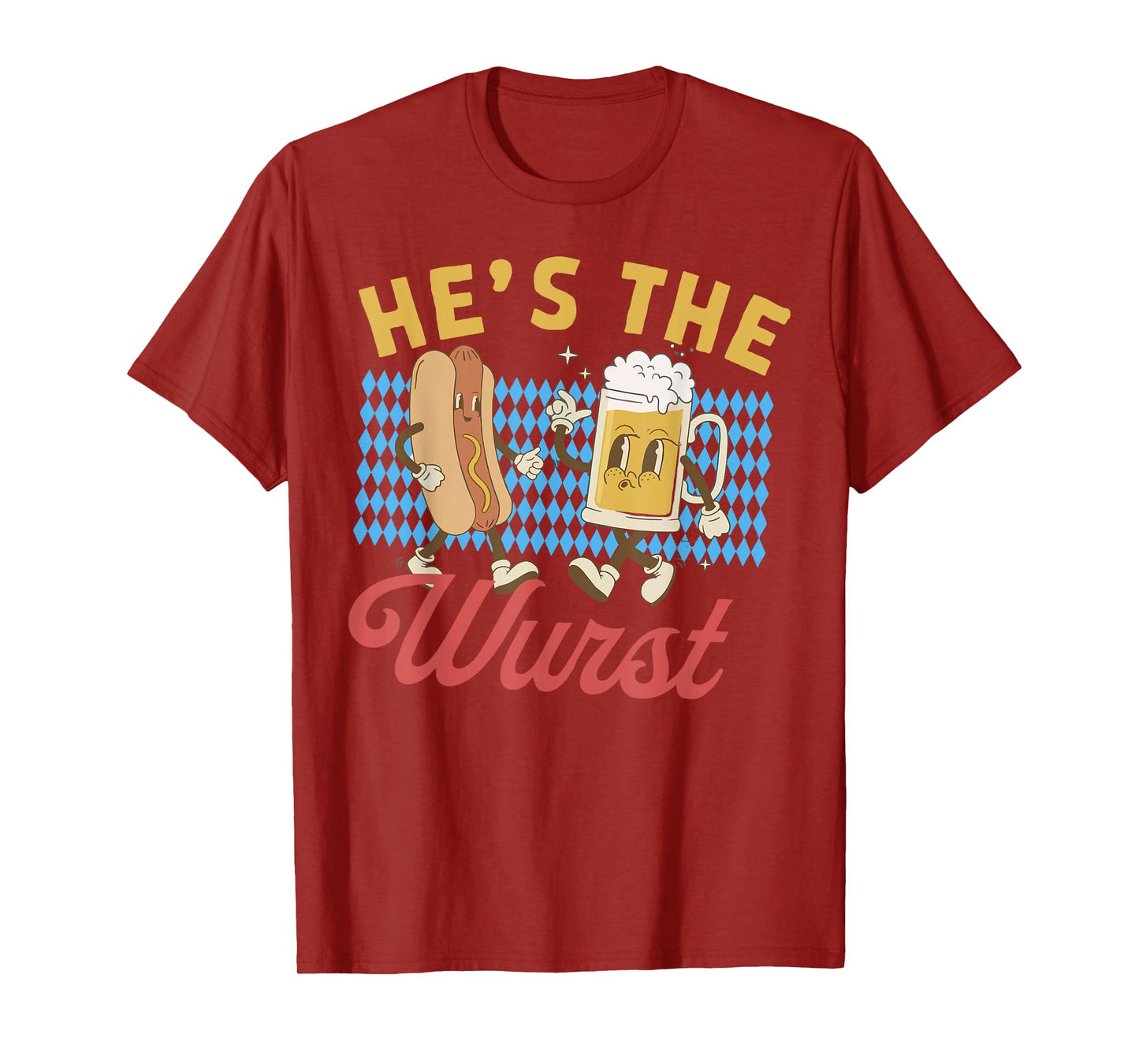 Funny Oktoberfes Hes the Wurst Shes a Brat Couples Matching T-Shirt