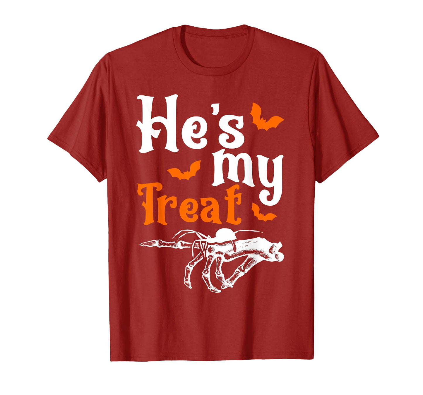 He's My Treat Skeleton Couples Matching Couple Halloween T-Shirt