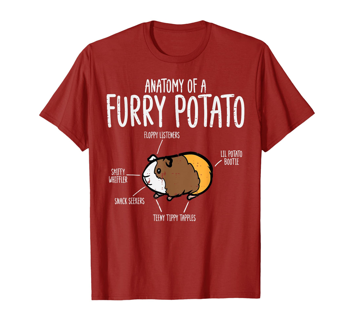 Guinea Pig Anatomy Of Furry Potato Funny Cavy Men Women Kids T-Shirt