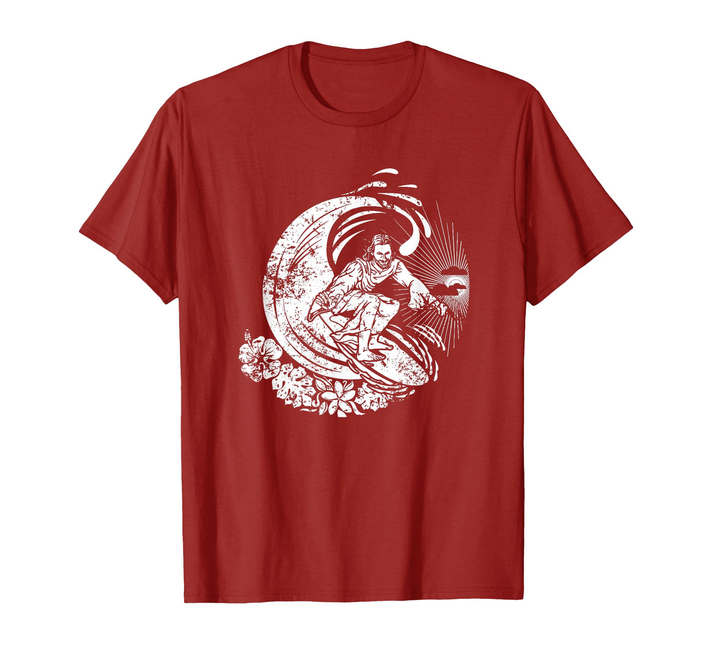 Surfing Jesus Vintage Distressed T-Shirt