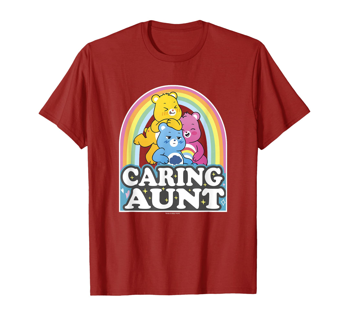 Care Bears Caring Aunt Retro Rainbow Grumpy Group Shot T-Shirt