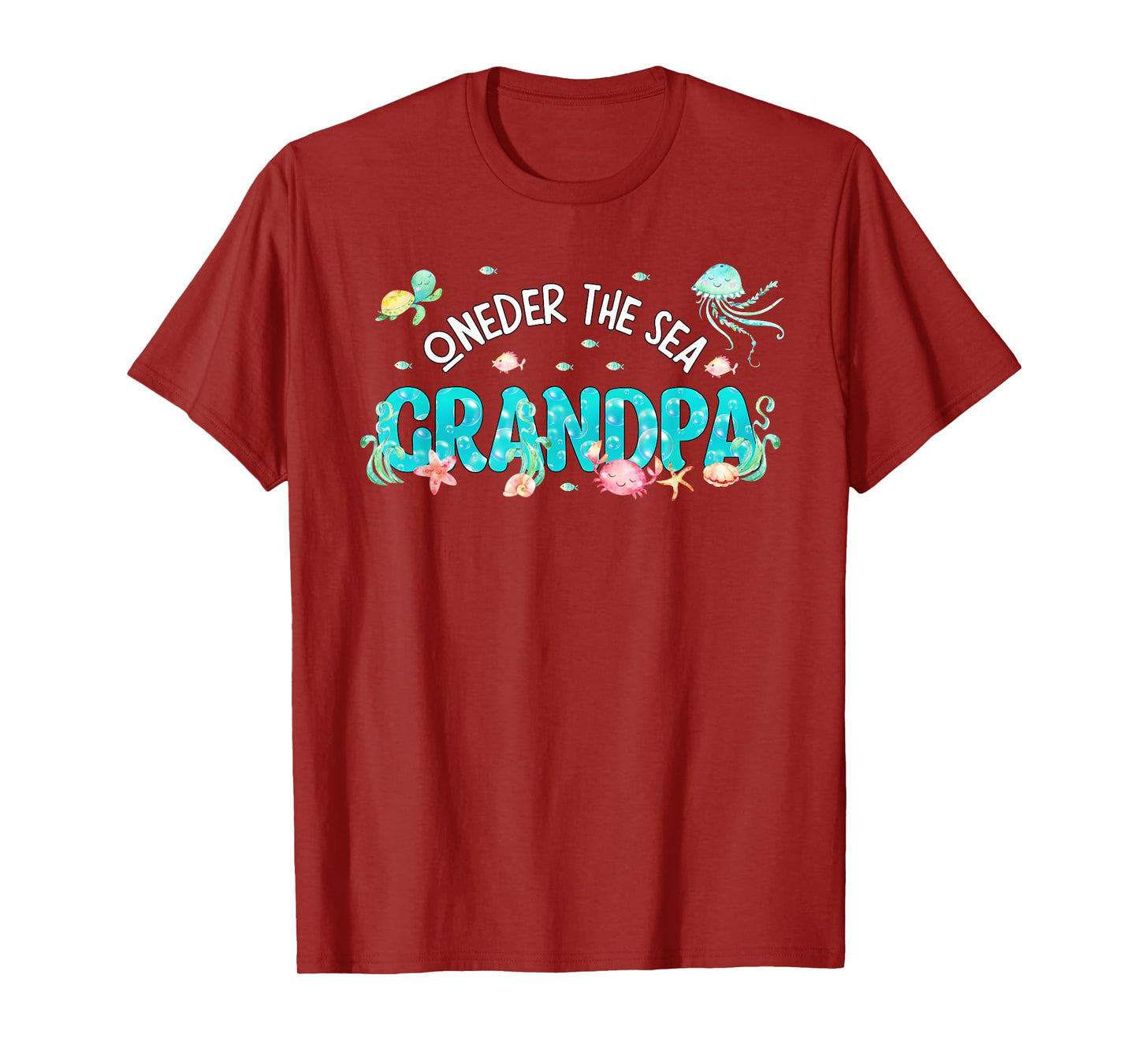 Mens Under Sea Grandpa Birthday Girl Boy Matching Family Party T-Shirt