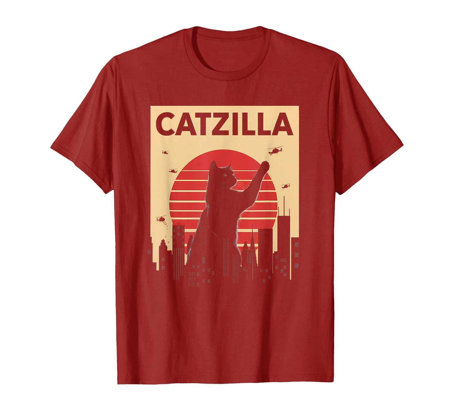 Vintage Catzilla tee - Funny Kitten and Cat T-Shirt for Men Women Kids