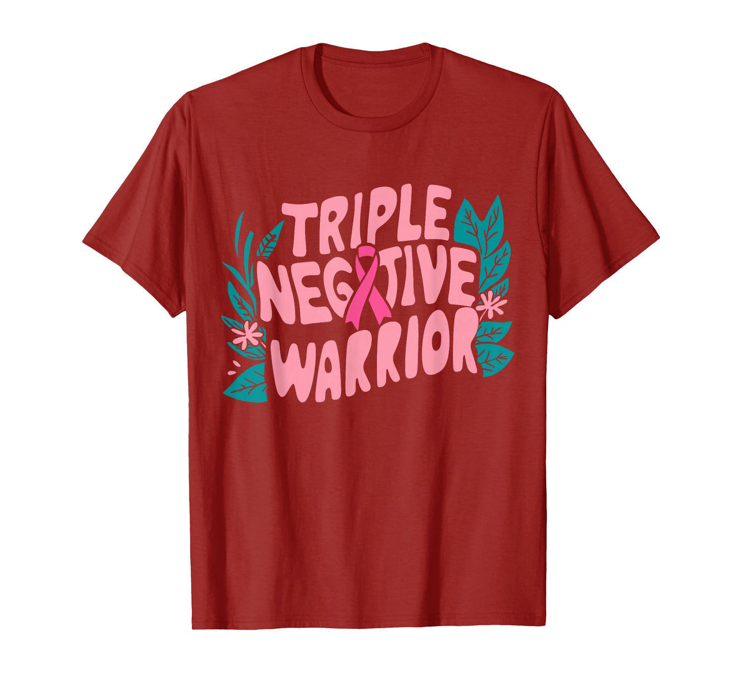 Triple Negative Warrior Pink Ribbon Breast Cancer T-Shirt