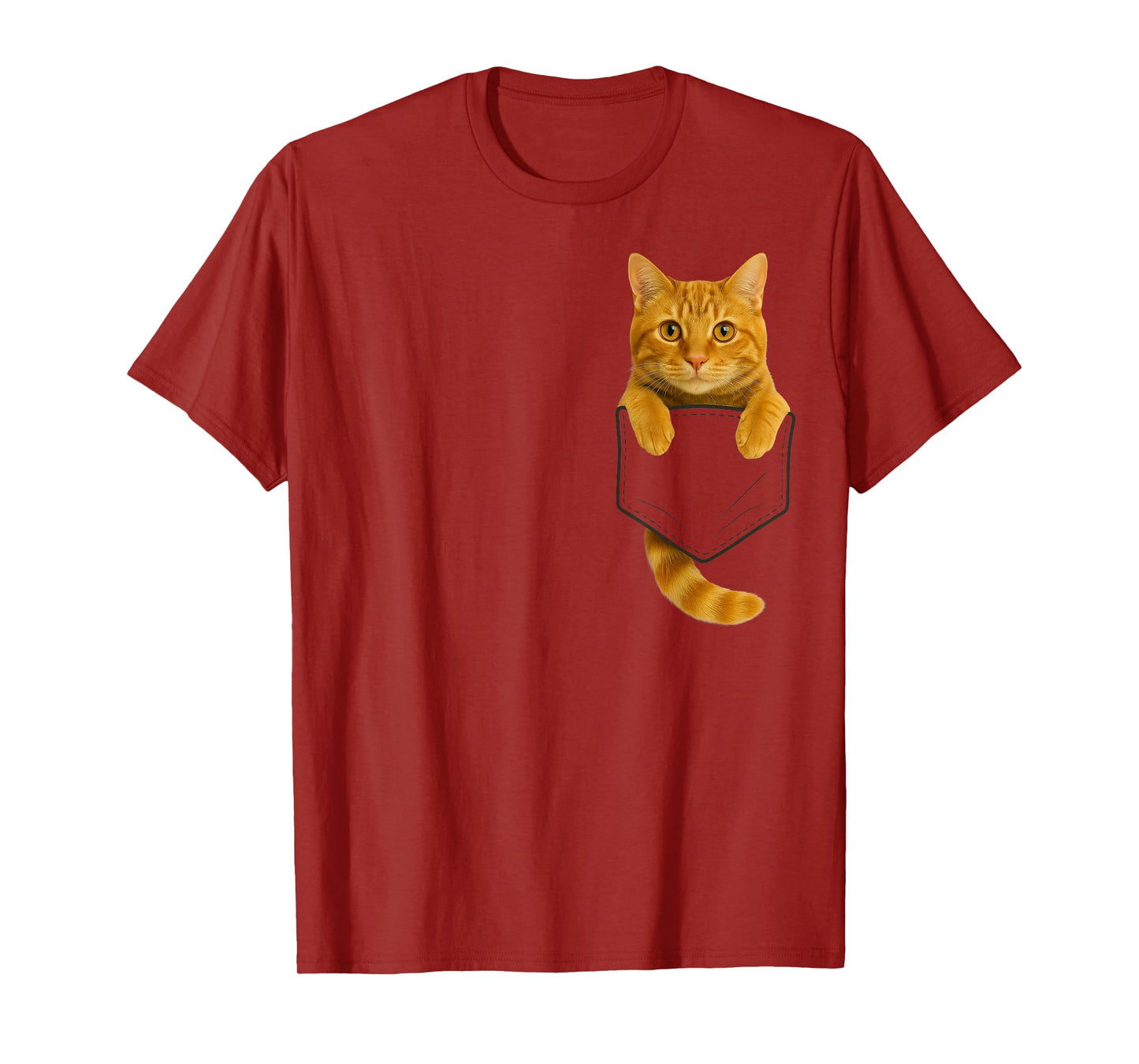 Cute Tabby Cat Pocket Funny Gifts Cat Mom Cat Dad Cat Lover T-Shirt