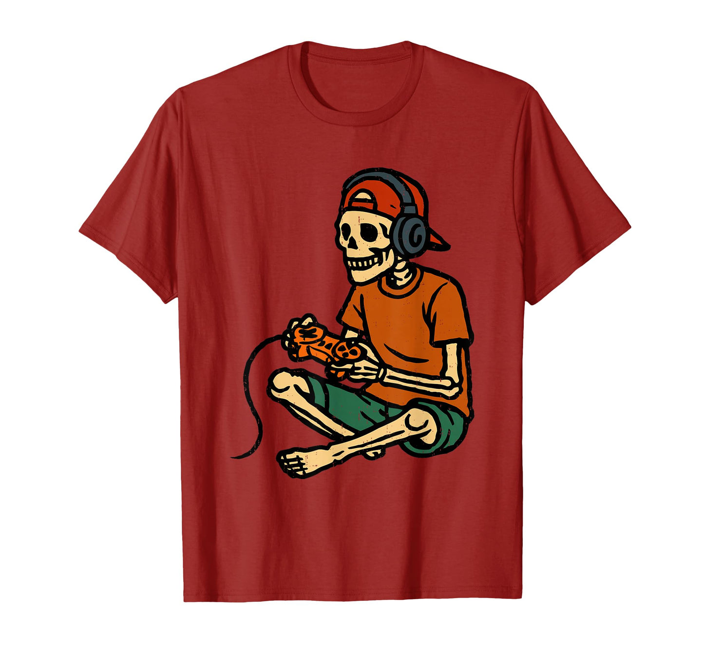 Halloween Skeleton Gamer Video Game Gaming Lovers Spooky T-Shirt