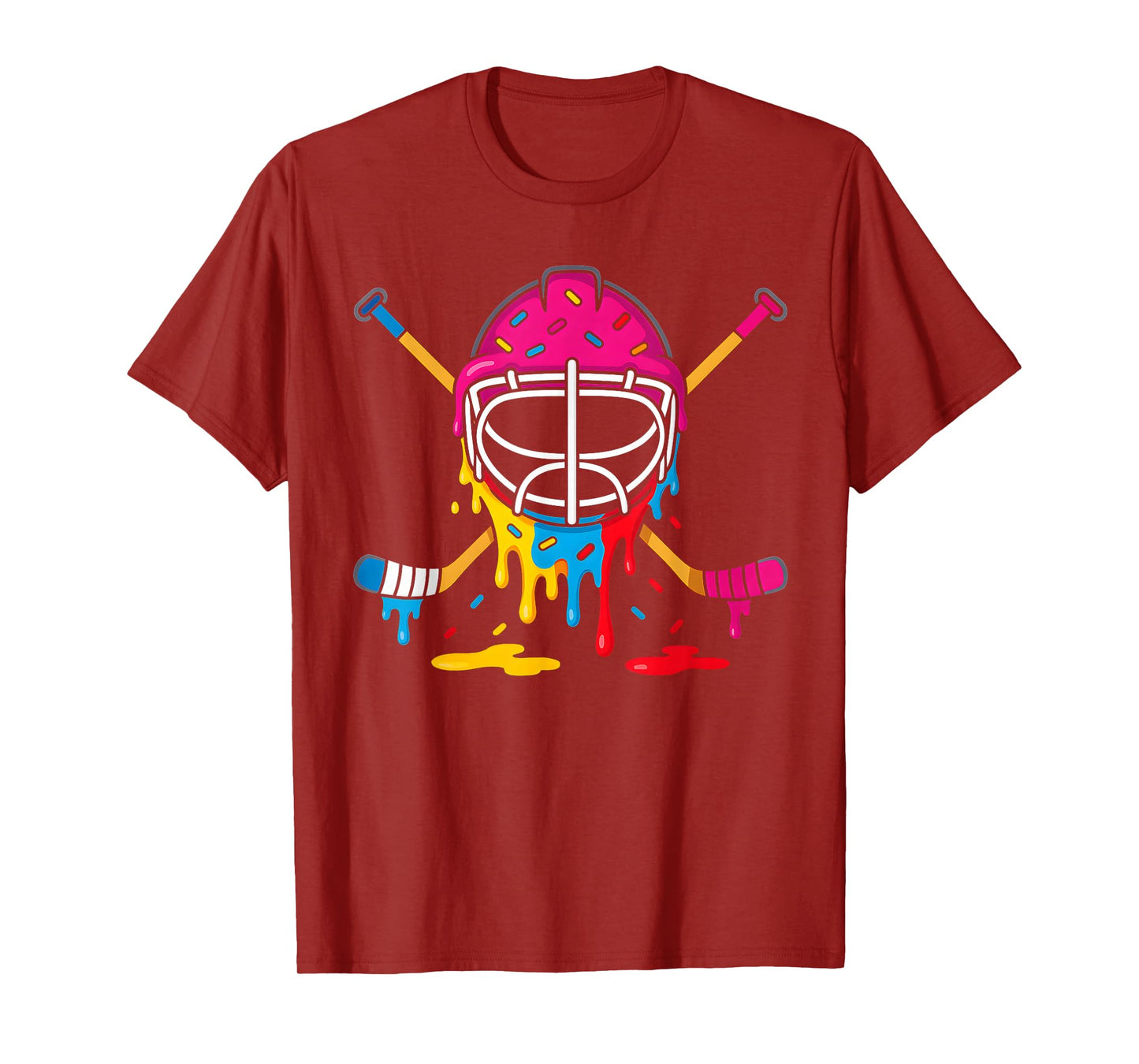 Hockey Ice Cream Drip Boys Girls Ice Hockey Youth Players T-Shirt