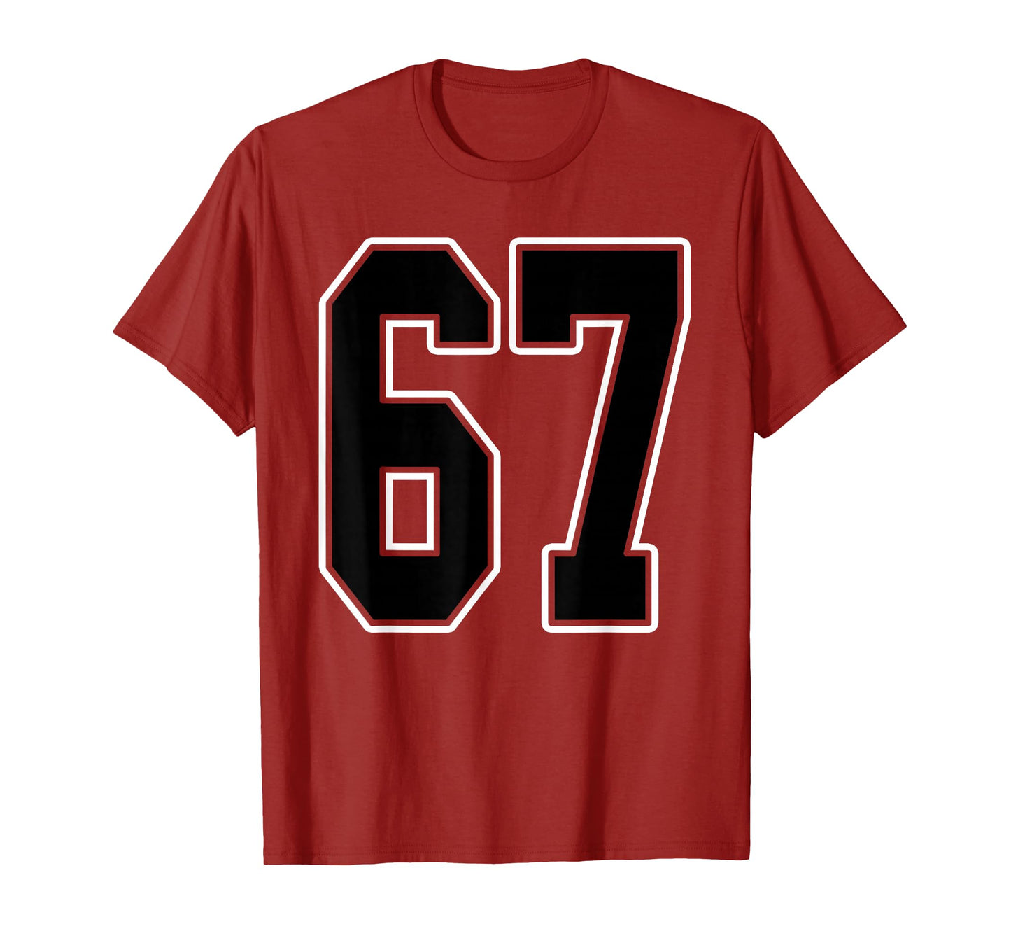 Black and White Number 67 Jersey Player Uniform #67 Fan T-Shirt