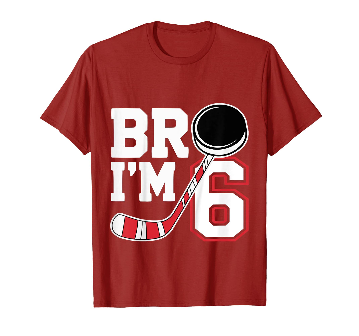 Kids Six Years Old tee 6th Birthday Hockey Player Birthday T-Shirt