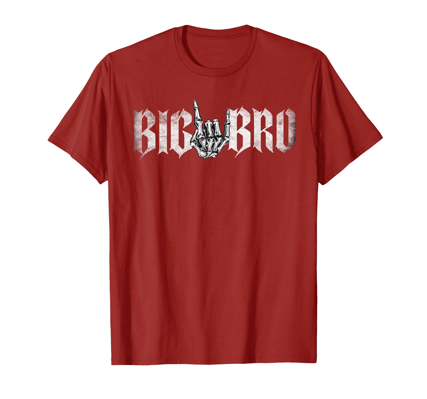 Big Bro Rock On Skeleton Hand Rock & Roll Music Band Brother T-Shirt