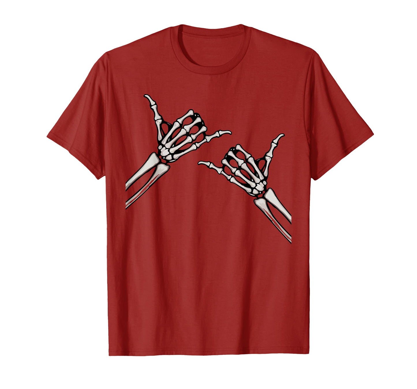 Skeleton Hands Shaka Sign Retro Halloween Costume Men Women T-Shirt