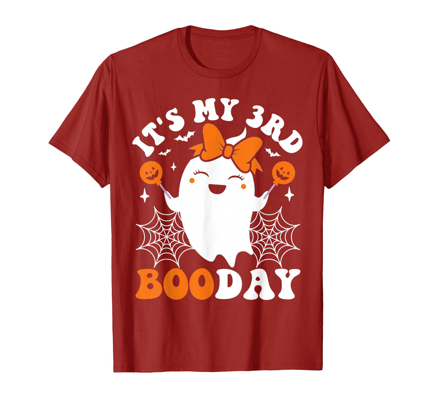 It's My 3rd Boo Day, Funny Halloween Ghost 3rd Birthday Girl T-Shirt