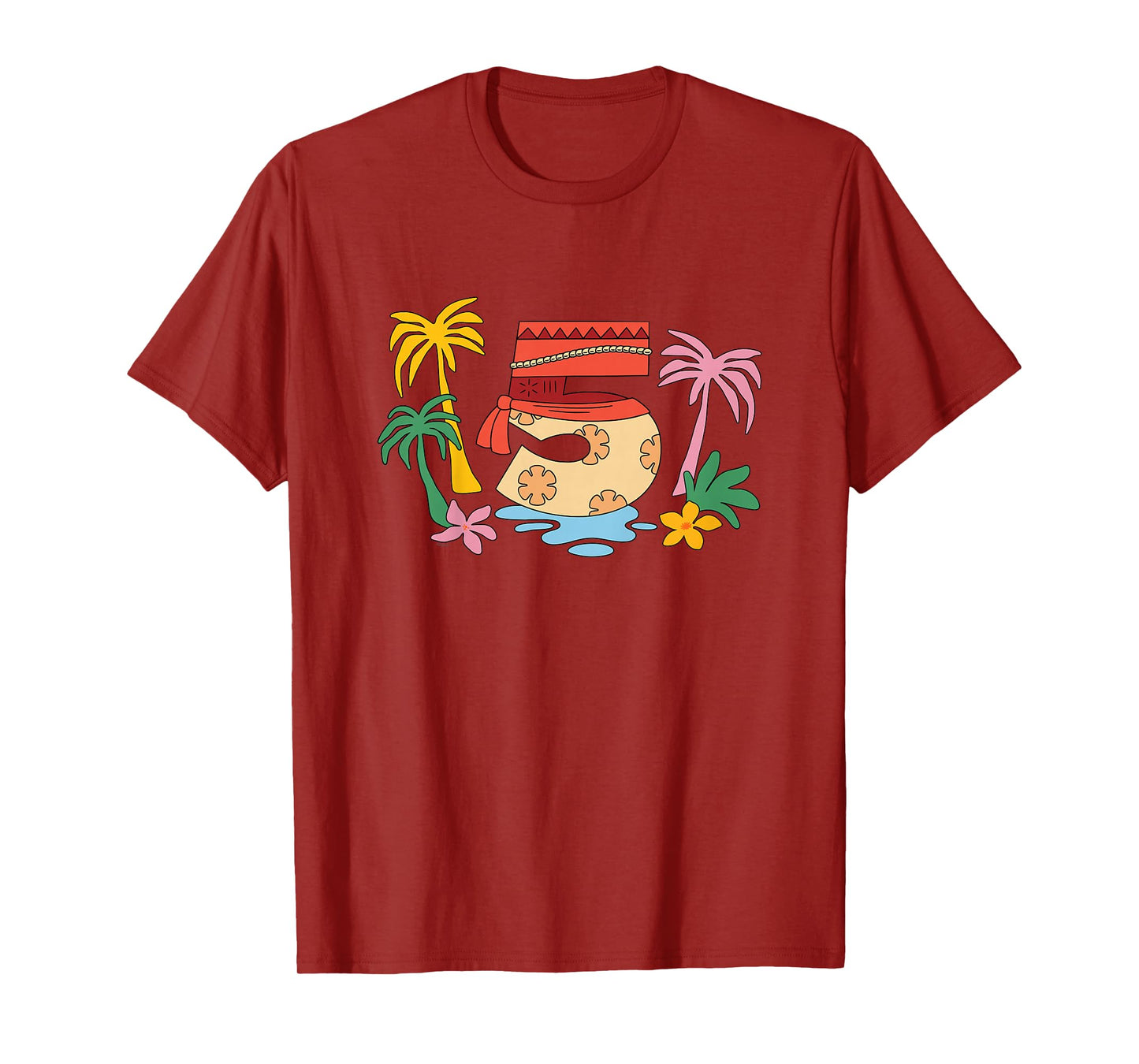 Disney Moana Numbers "5" Fifth 5th Birthday Party Gift T-Shirt