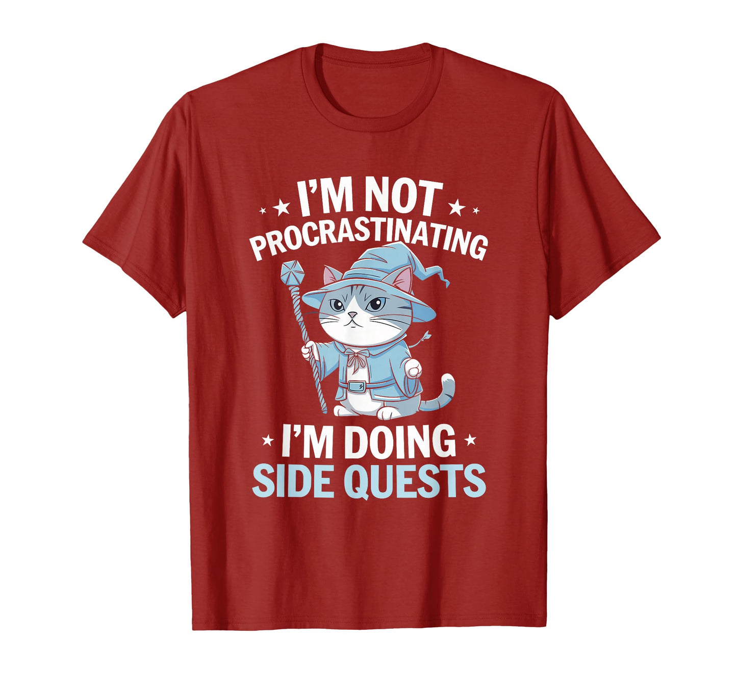 Gamer Cats Side Quest Procrastinating Nerdy Tabletop Fun Men T-Shirt