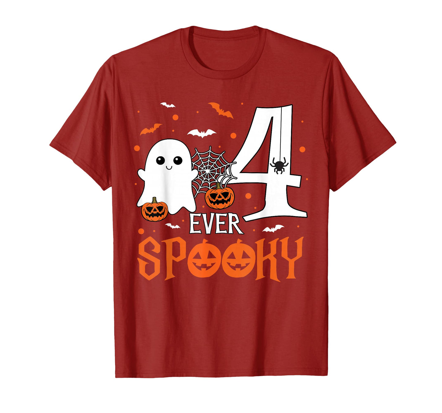 Four Ever Spooky Birthday Decorations 4th Birthday Halloween T-Shirt