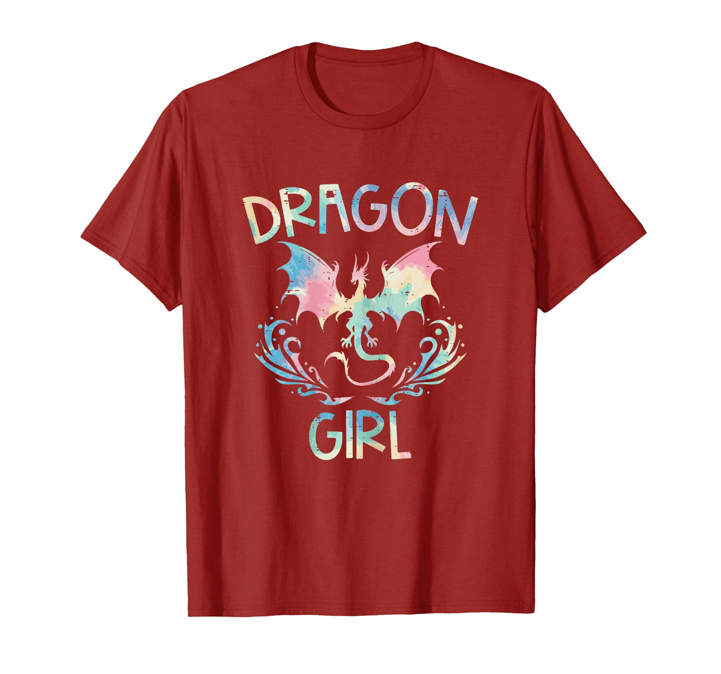 Dragon Girl Tie Dye Cute Fantasy Mythical Women Girls Kids T-Shirt