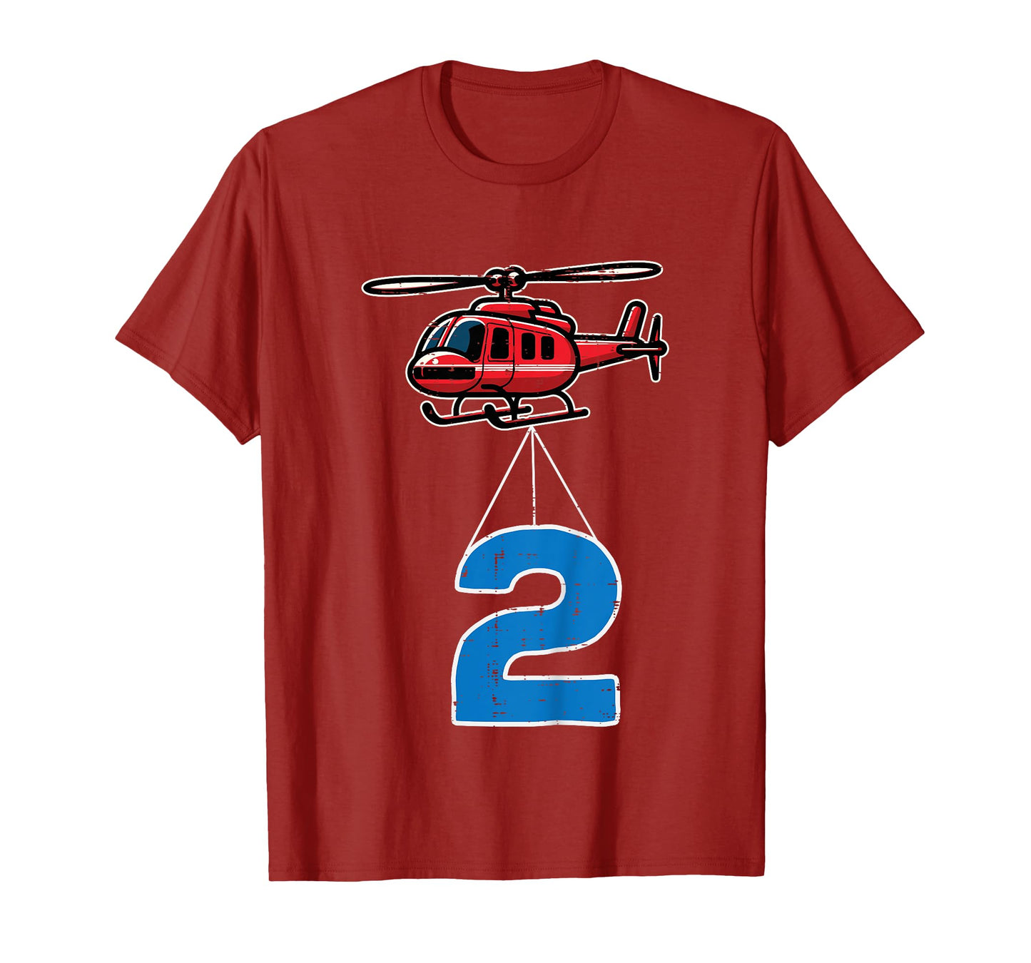 Kids 2nd Birthday Helicopter 2 Two Year Old Bday Toddler Boys Kid T-Shirt